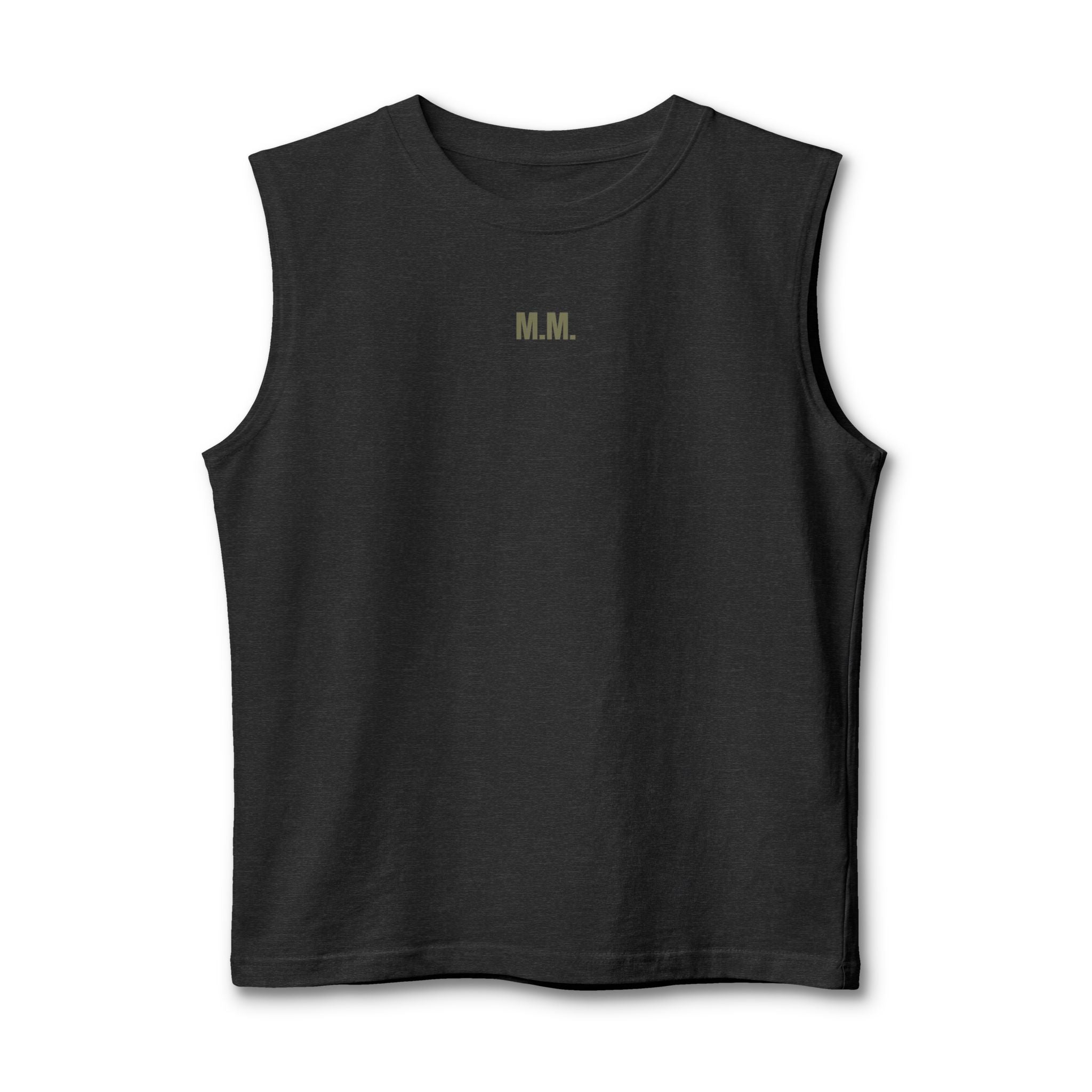 Earned vertical text Muscle Tank | M.M.