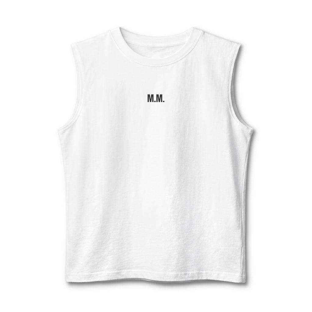Earned vertical text Muscle Tank | M.M.