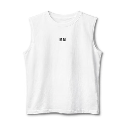 Earned vertical text Muscle Tank | M.M.